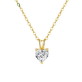 Heart Necklace Diamond Moissanite 1ct Gold Over Silver