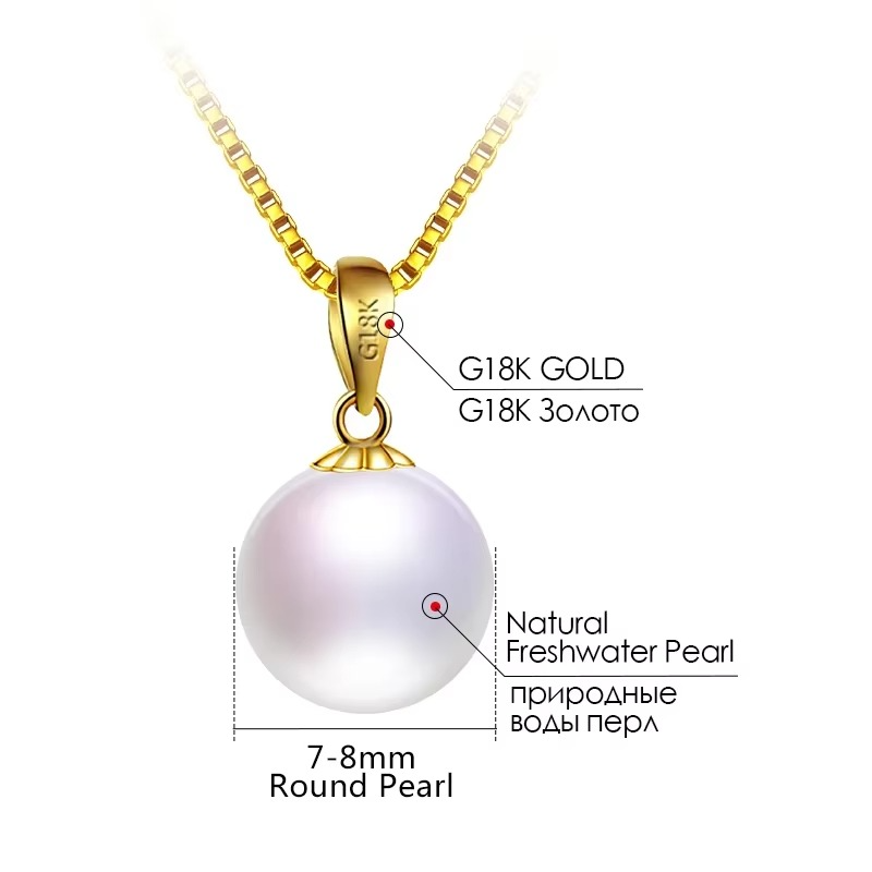 Freshwater River Pearl Necklace 18kt Gold 9-10mm