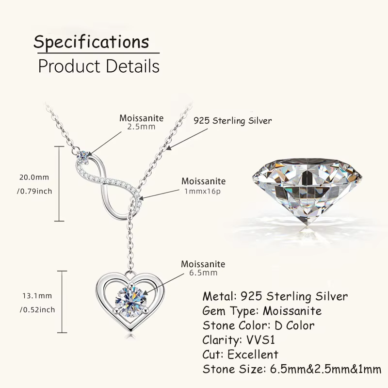 Linked Hearts Necklace Diamond S925 Silver 18k Gold Plated