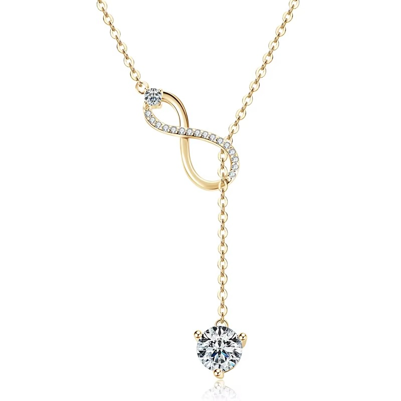 Cyber Off! Infinity Necklace Luxuryjoyascl S925 Silver 18k Gold Golden